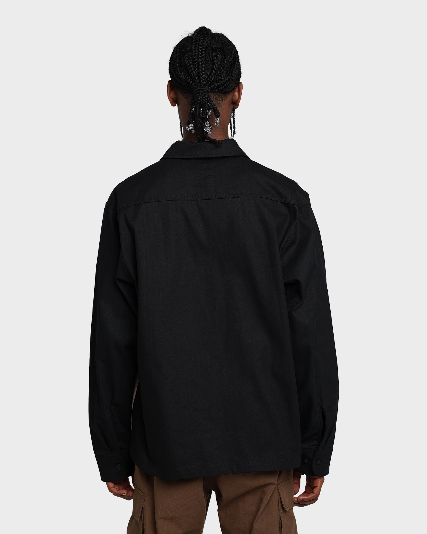 HUF Split Zip Work Shirt Black Chill Proof Thank