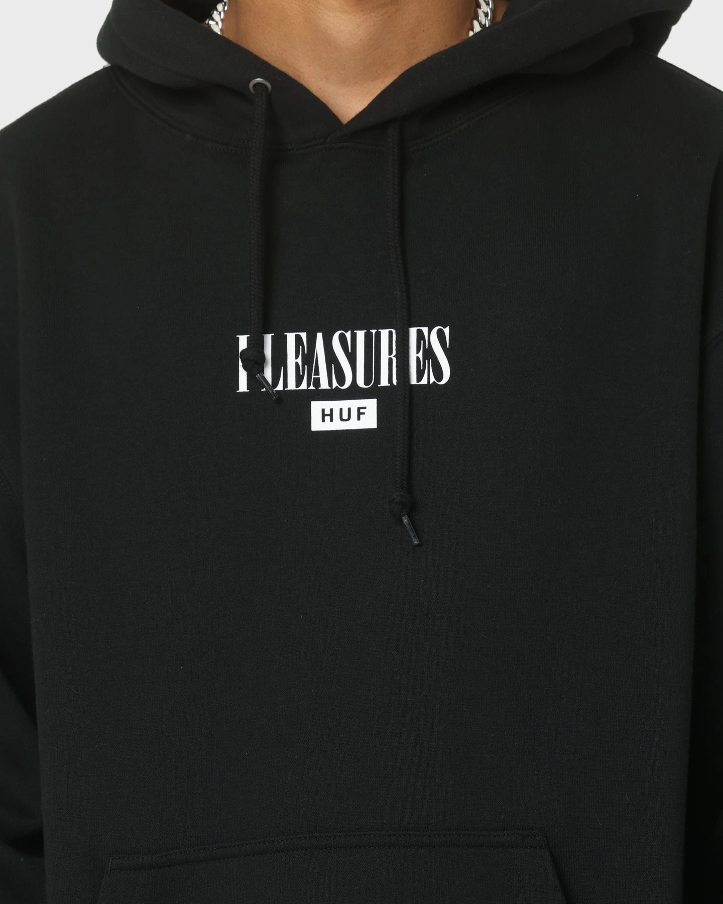 HUF X Pleasures Beetle Pullover Hoodie Black High Density Weave Reinforced Stitching