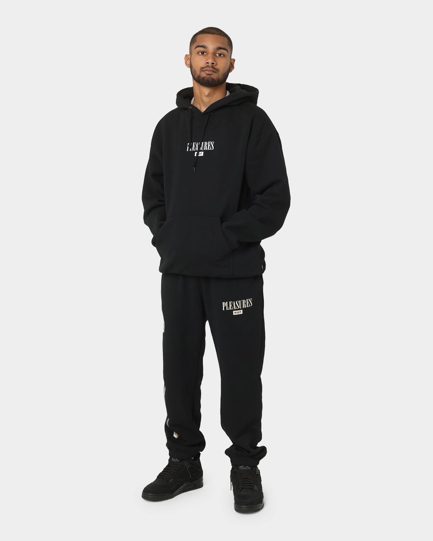 Protective Outer Layer pattern - mixing HUF X Pleasures Beetle Pullover Hoodie Black