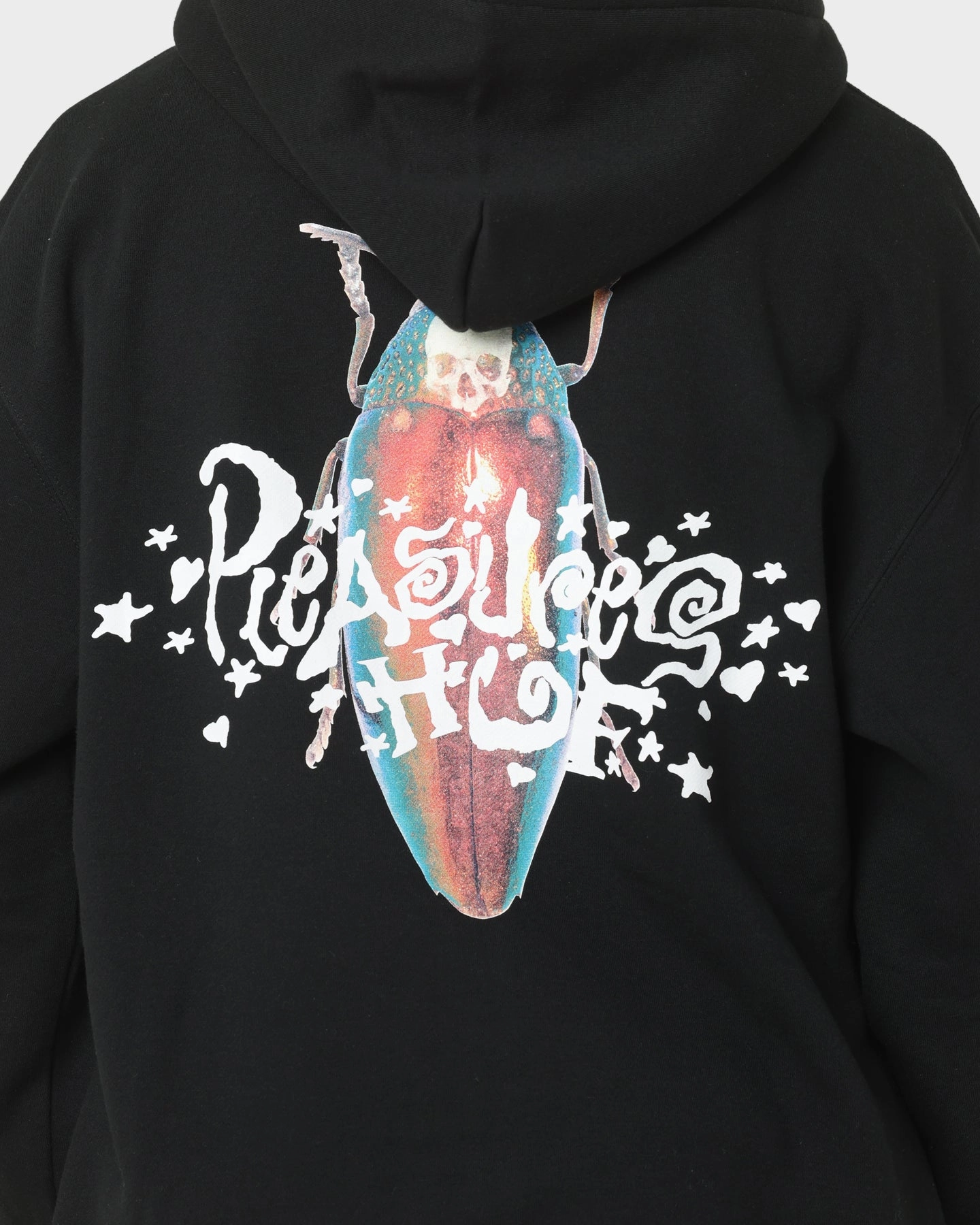 HUF X Pleasures Beetle Pullover Hoodie Black impulse buy