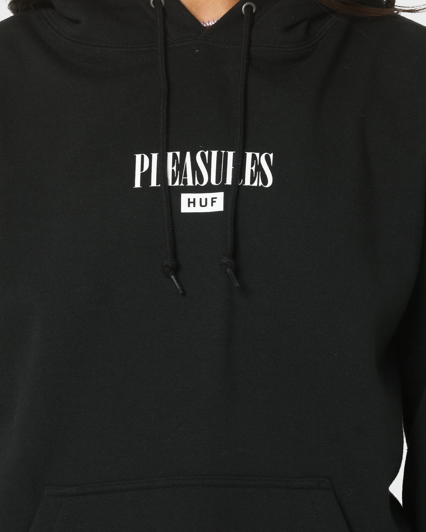 HUF X Pleasures Beetle Pullover Hoodie Black LaserCut Ventilation Zones Limited Edition