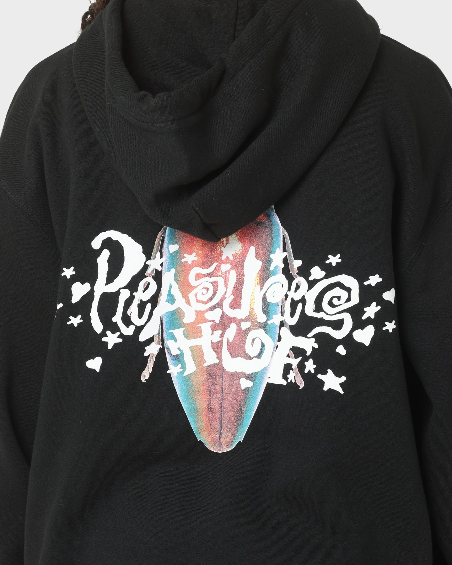 color fast Stand Collar HUF X Pleasures Beetle Pullover Hoodie Black