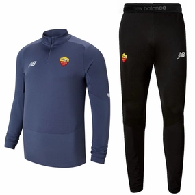 Gripper Waistband Color Retention AS Roma training technical Soccer tracksuit 2021/22 grey - New Balance