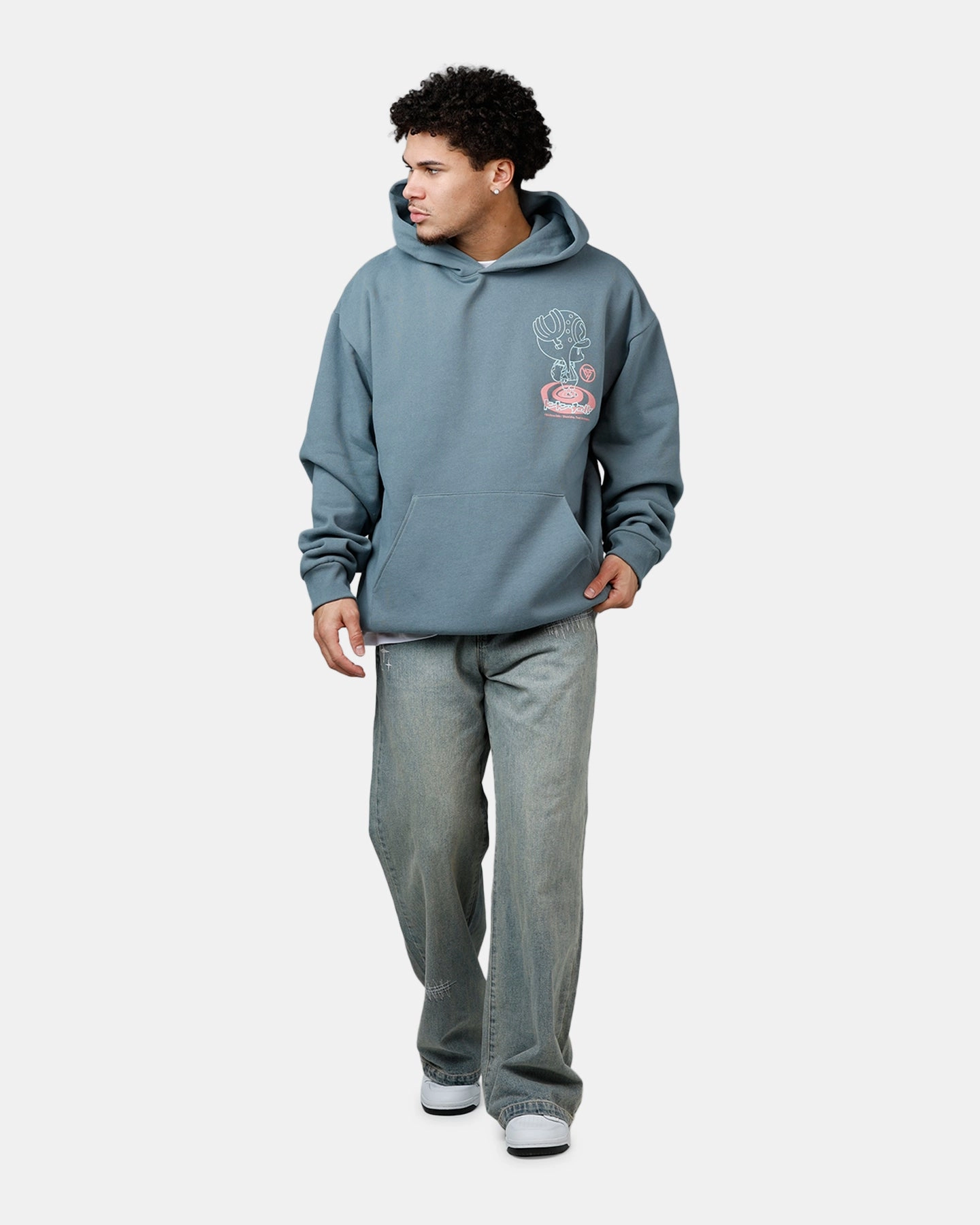 Hypland X One Piece Chopper Splatter Hoodie Blue Dresser suitable for trade shows