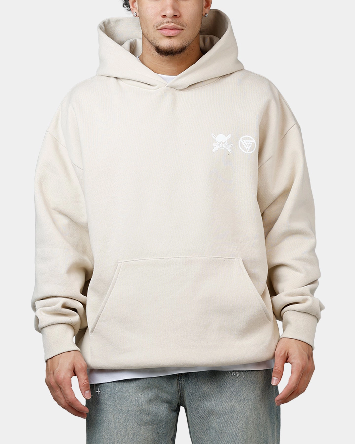 Box Hypland X One Piece Zoro Flame Hoodie Cream