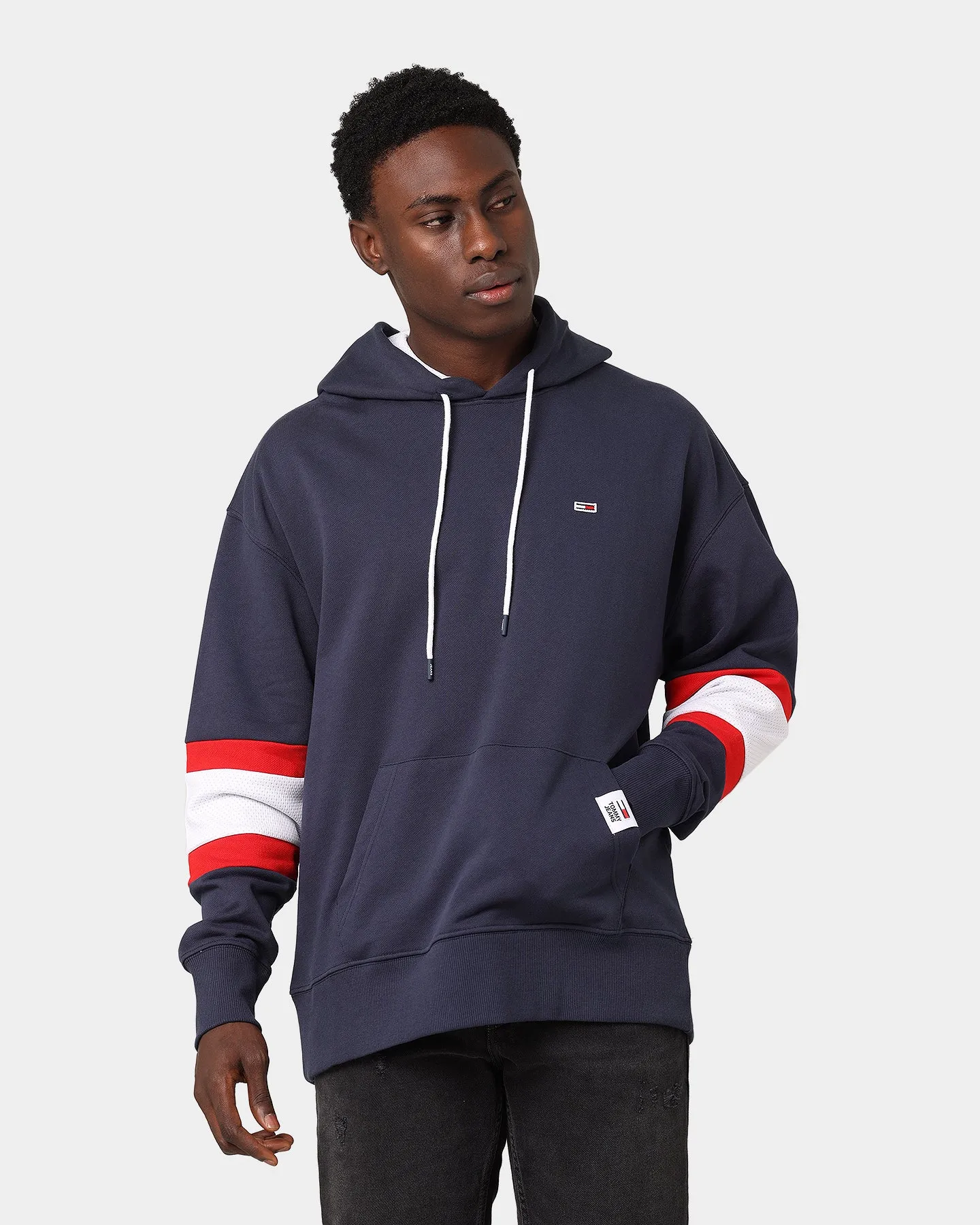 hat summer season Tommy Jeans Rugby Stripe Contrast Lining Hoodie Twilight Navy/Multi