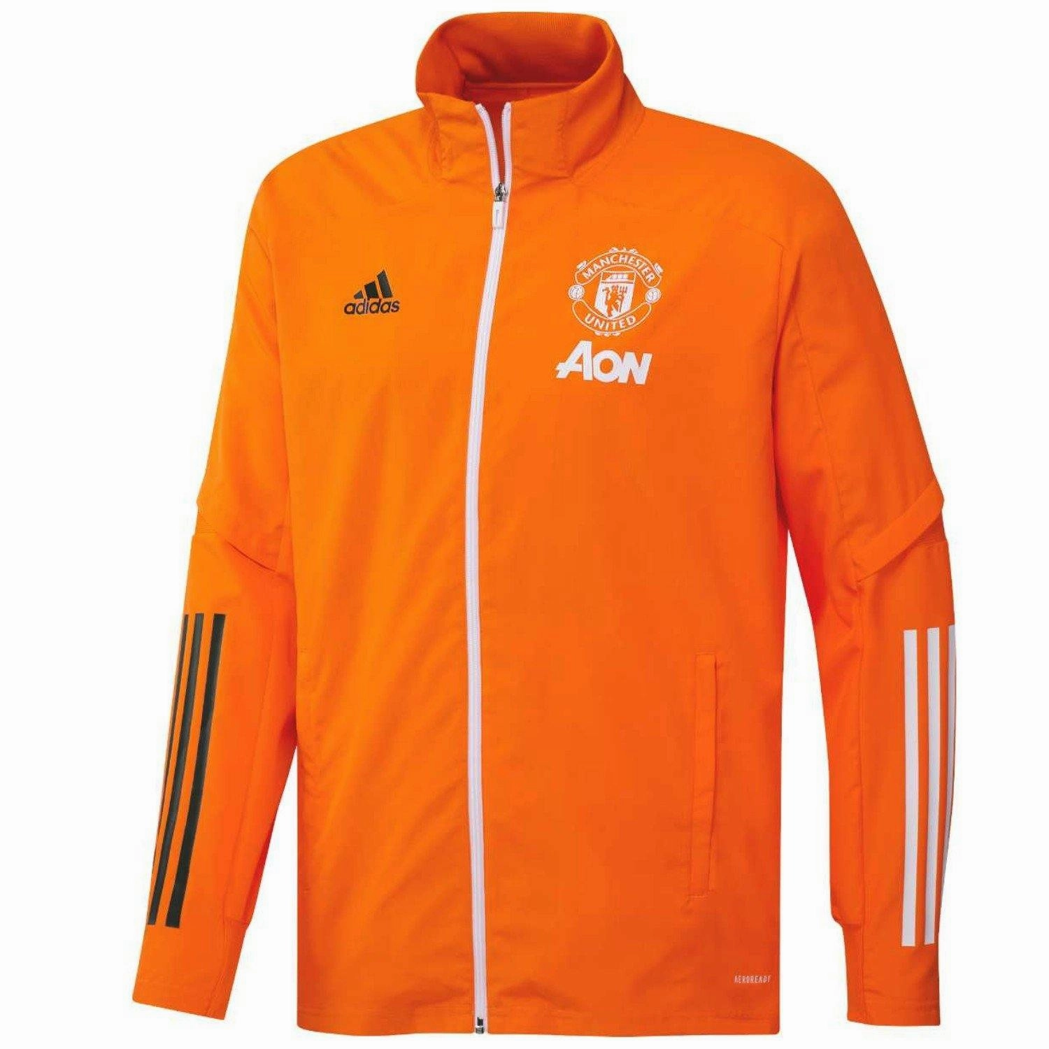 Manchester United orange presentation Soccer tracksuit 2021 - Adidas volleyball court