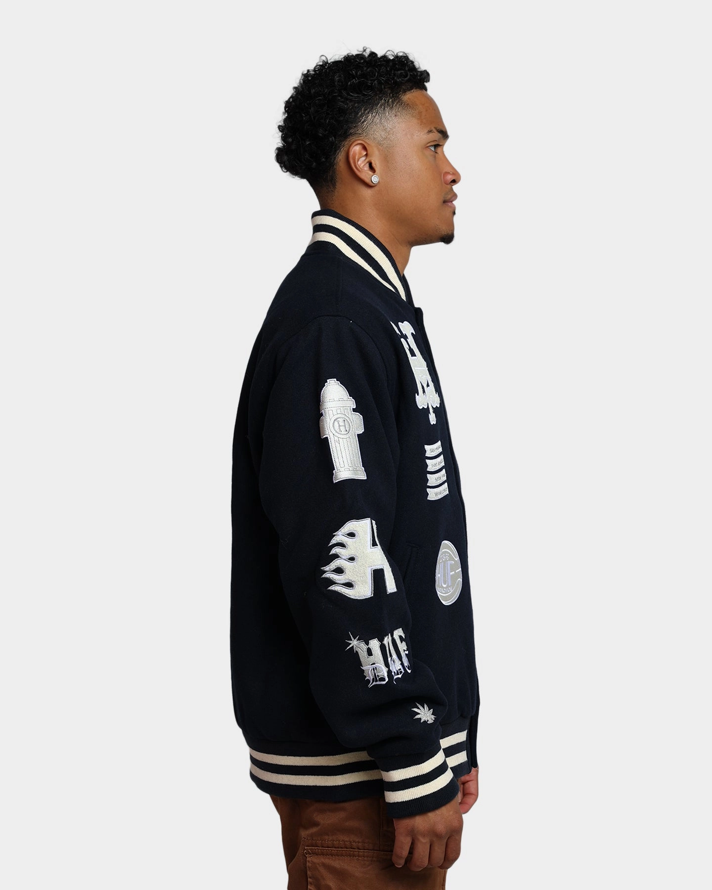 HUF 20 Year Classic H Varsity Jacket Navy LowProfileLogo