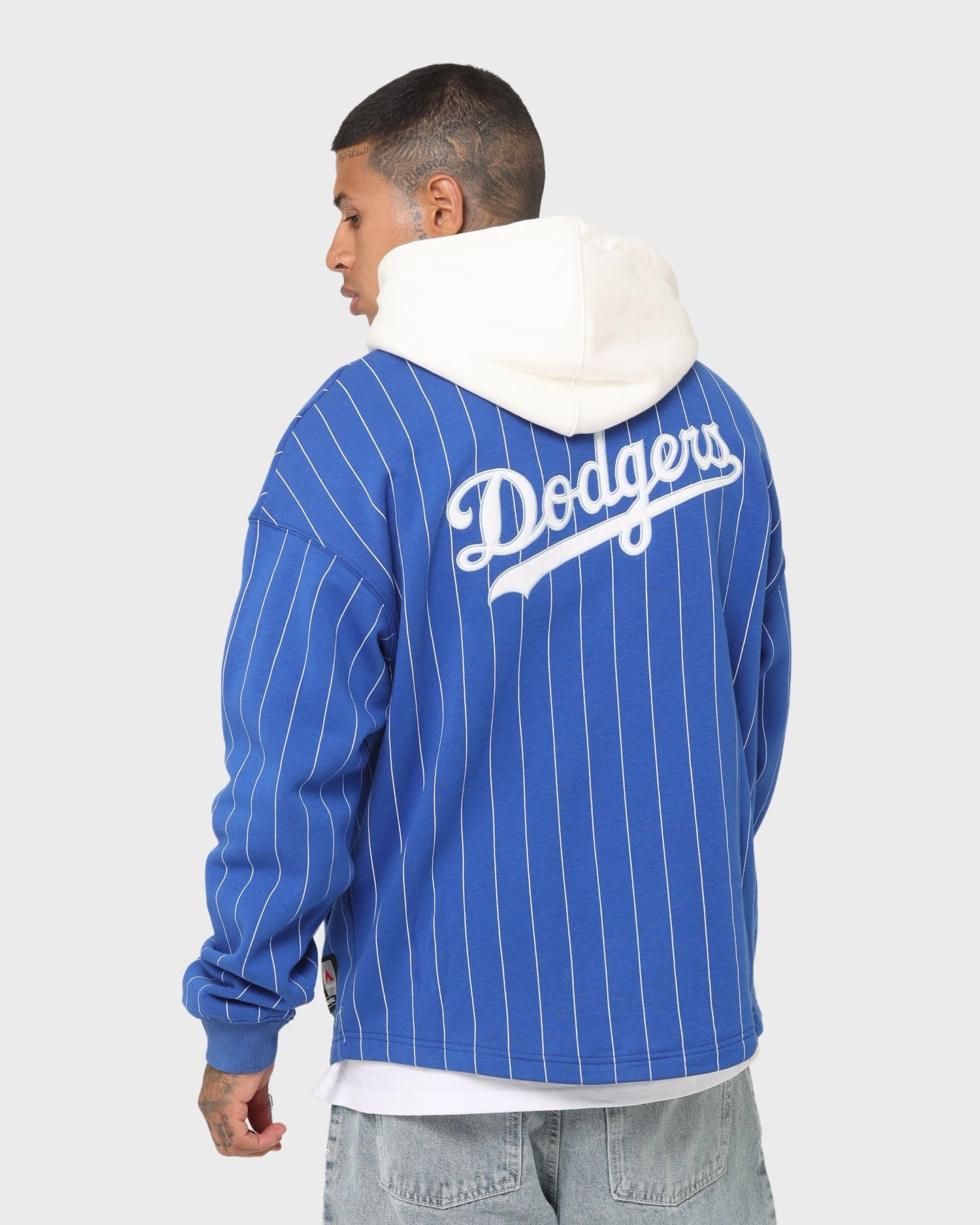 dancers Majestic Athletic Los Angeles Dodgers Fleece Replica Hooded Jacket Galactic Cobalt