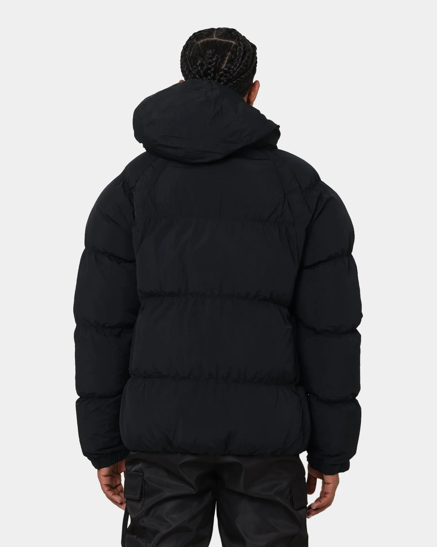 Oppose Layered Collar Design Jordan Essential Puffer Jacket Black/Fire Red