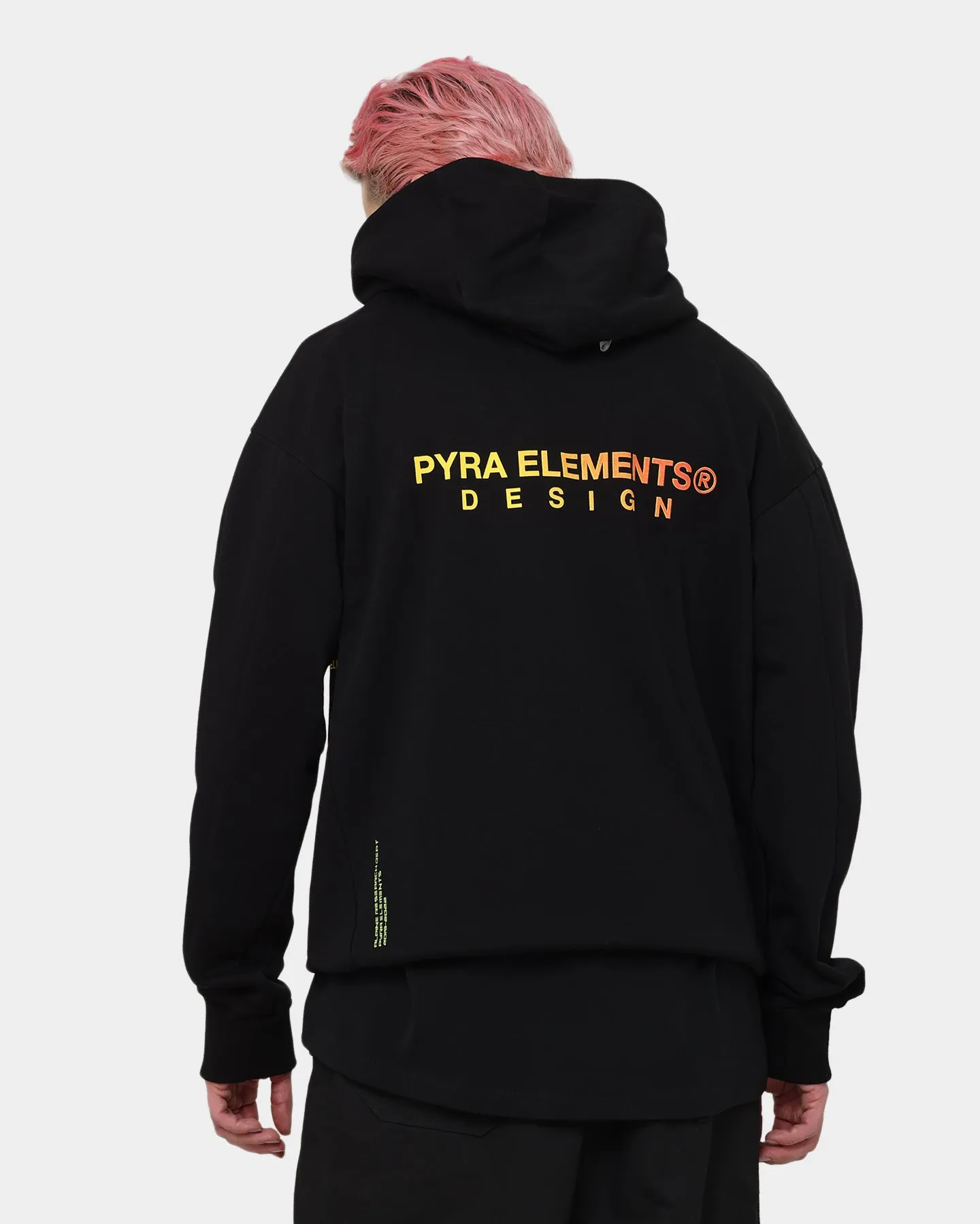 PYRA Design Logo Hoodie Black/Orange Reflective Piping