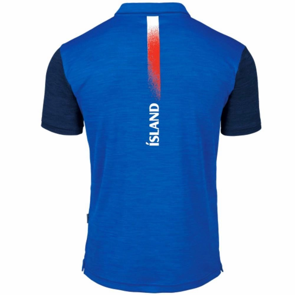 Iceland national team presentation polo shirt 2018/19 - Errea AntiStatic Fabric Treatment aesthetics