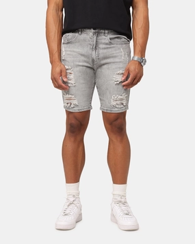 Chill Look Saint Morta Dynasty Thrash V2 Denim Shorts Vintage Grey