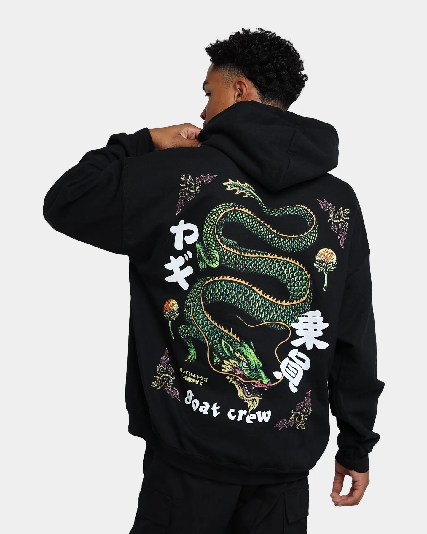 Goat Crew Sleeping Dragons Hoodie Black Trail Friendly Draw