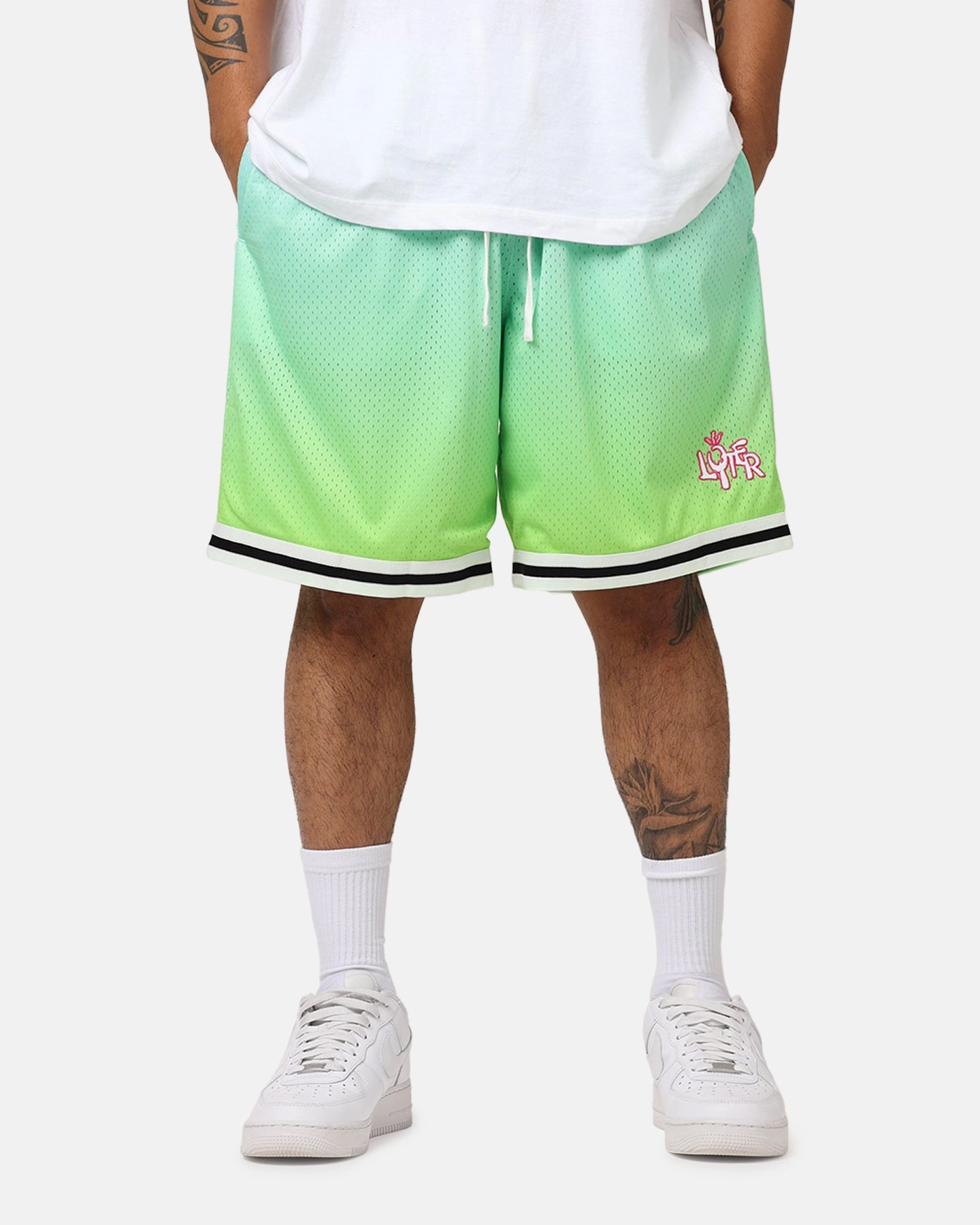 UPF Protection Loiter Gradient Basketball Shorts Green
