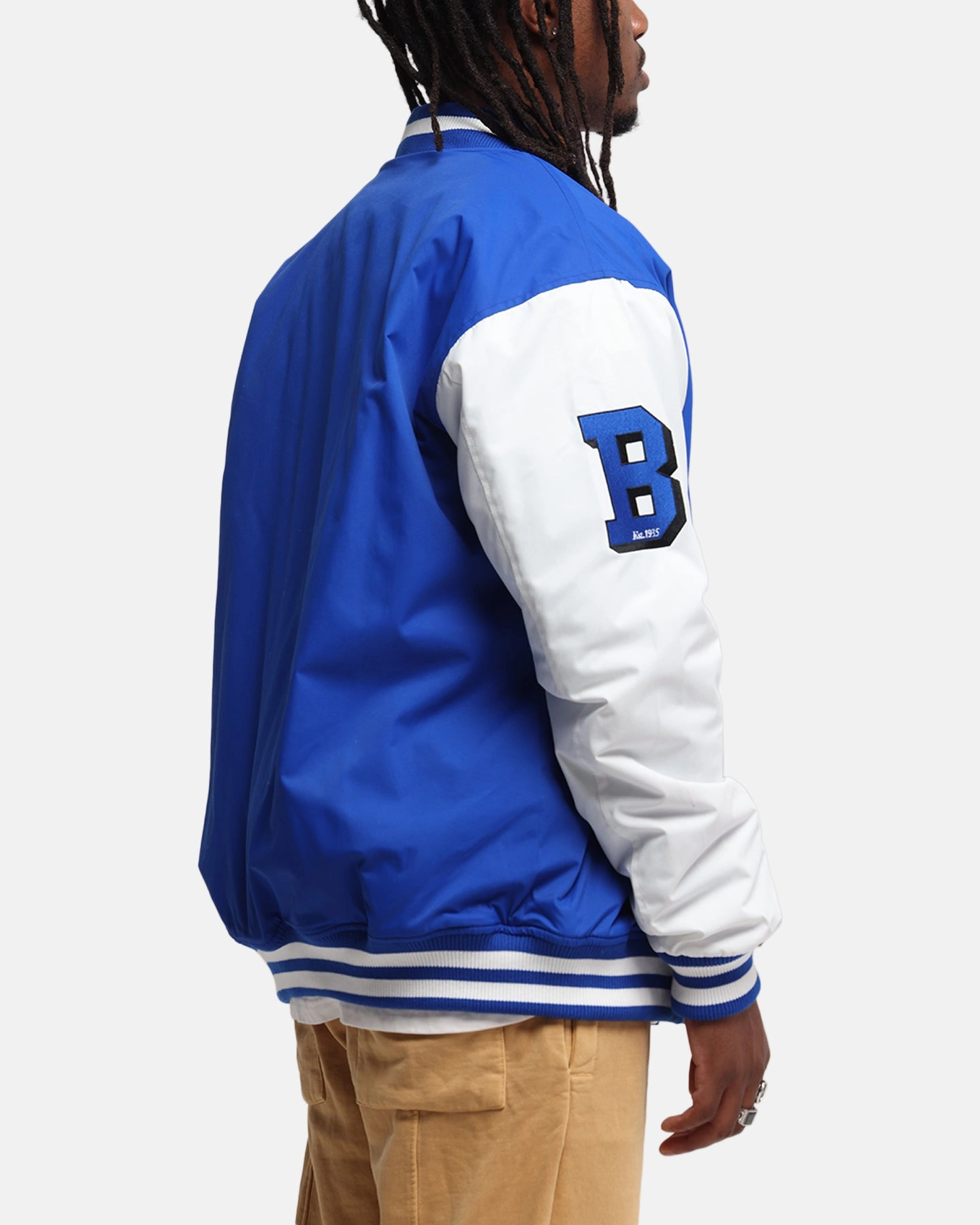 Bleacher Athletic Canterbury-Bankstown Bulldogs NRL 1908 Baseball Varsity Jacket Official Team Colour Comfortable