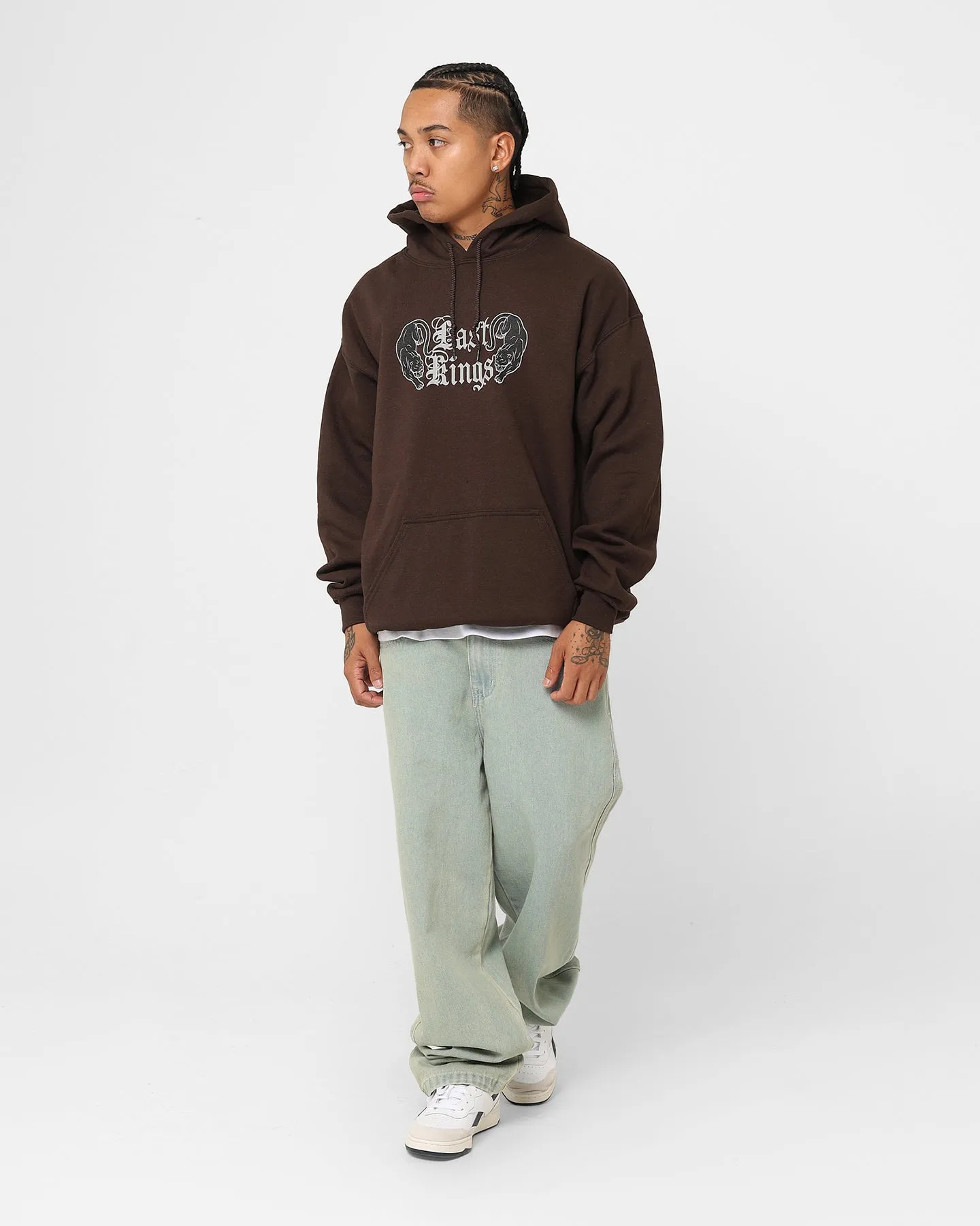 Button Snap Conversion Last Kings Panther Hoodie Brown