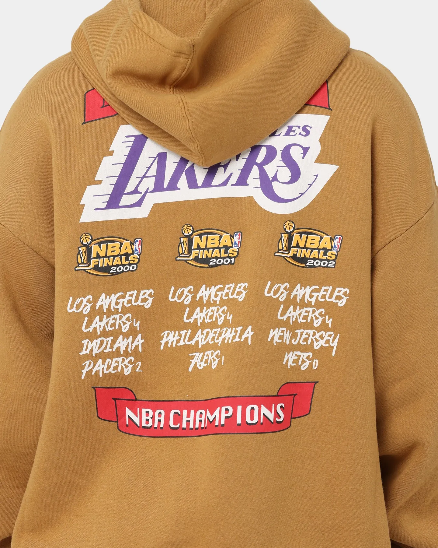 Mitchell & Ness Los Angeles Lakers 3-Peat Hoodie Bone Brown hot - weather option travel use