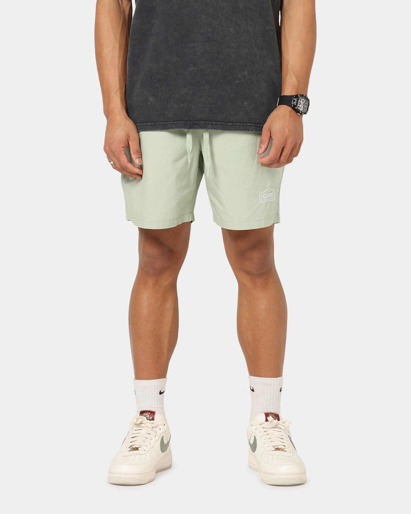 Zero Irritation Tags Carre Block Star Beach Shorts Sage