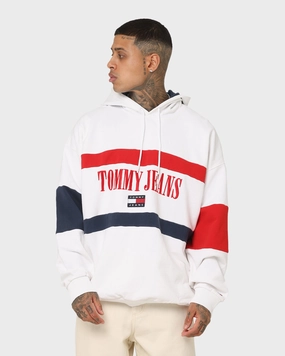 Unisex Tommy Jeans Skater Archive Block Hoodie White