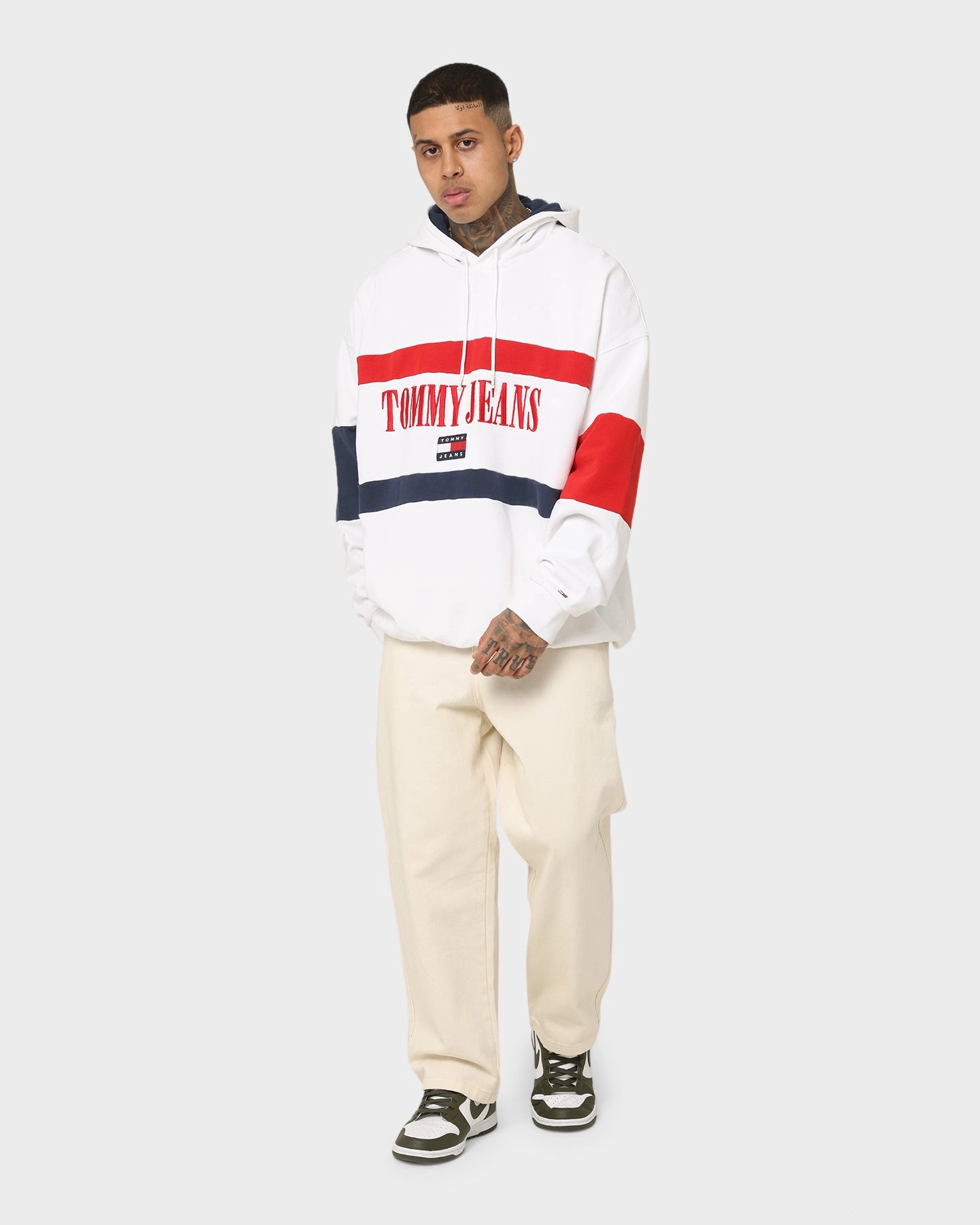 Tommy Jeans Skater Archive Block Hoodie White suitable for corporate events