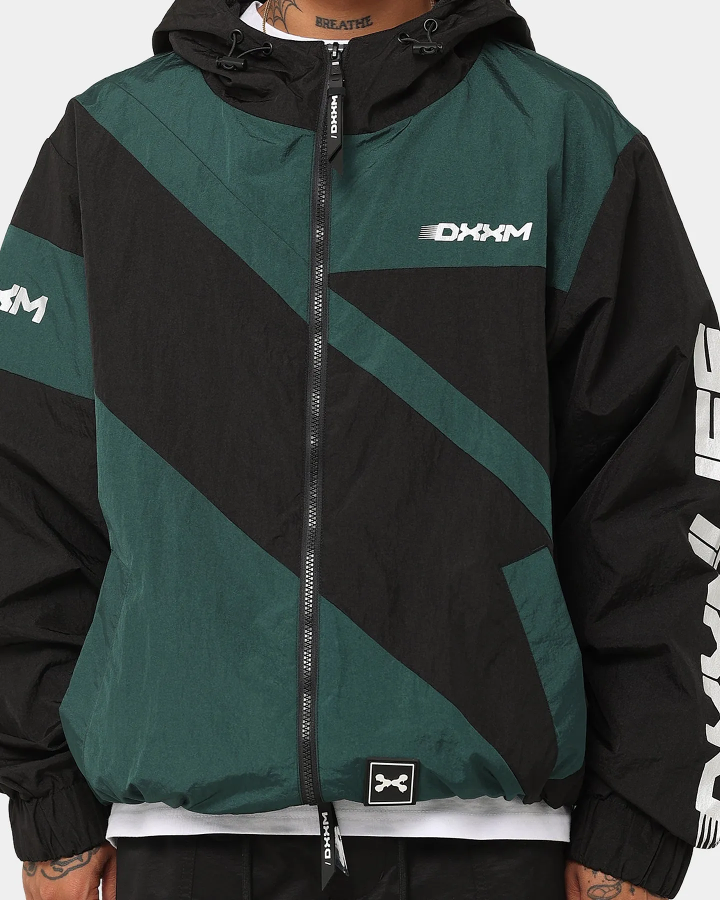 petite size DXXMLIFE L-6 D Racing Windbreaker Black/Dark Green