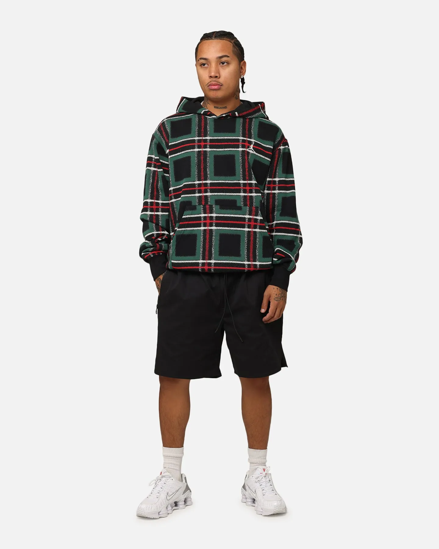 Jordan Essentials Holiday Fleece Pullover Hoodie Black/Sail Storage Sleeveless