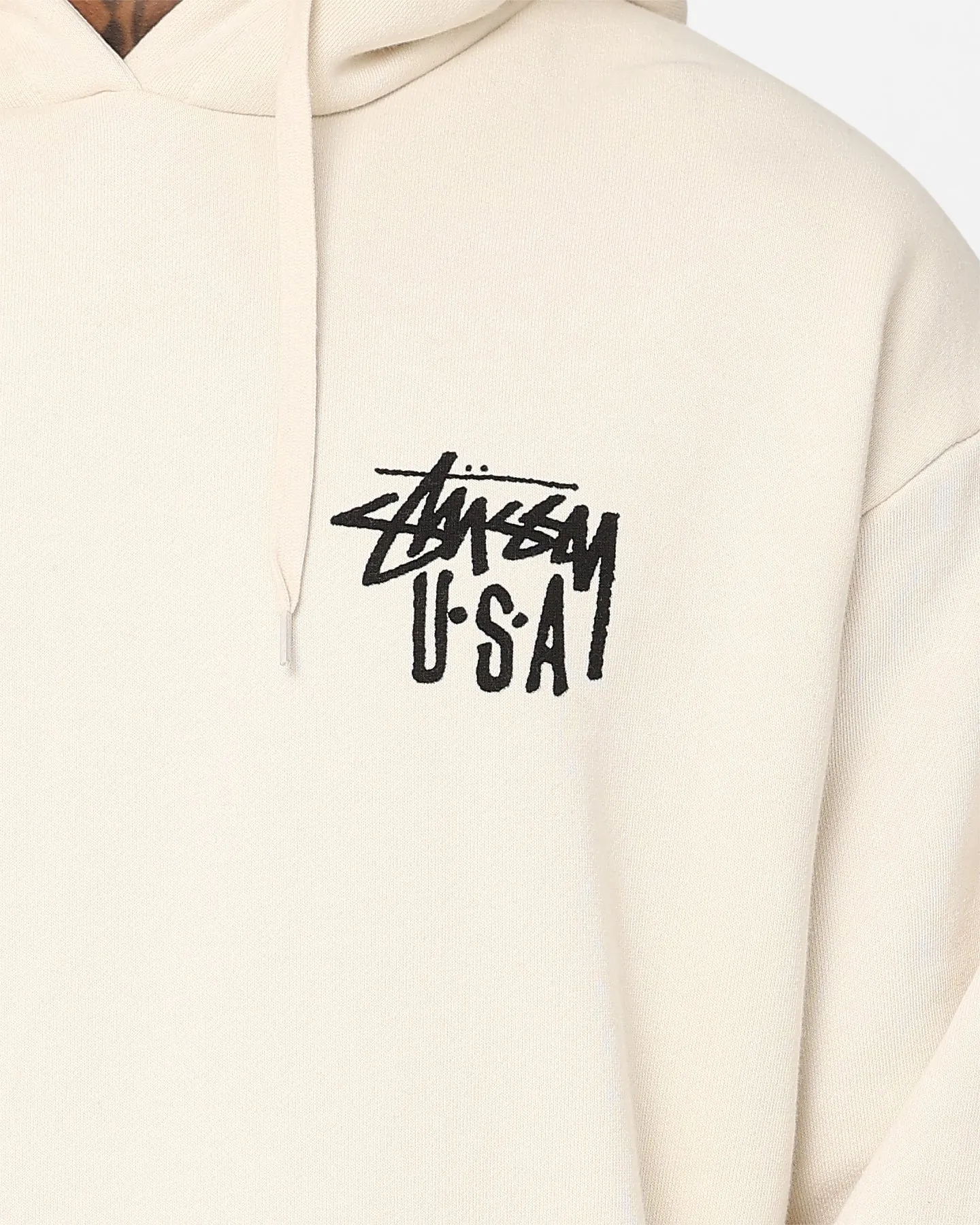 Stussy USA LCB Hoodie Cream Dual Zip Functionality