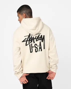 Stussy USA LCB Hoodie Cream Windproof Wear Office Look
