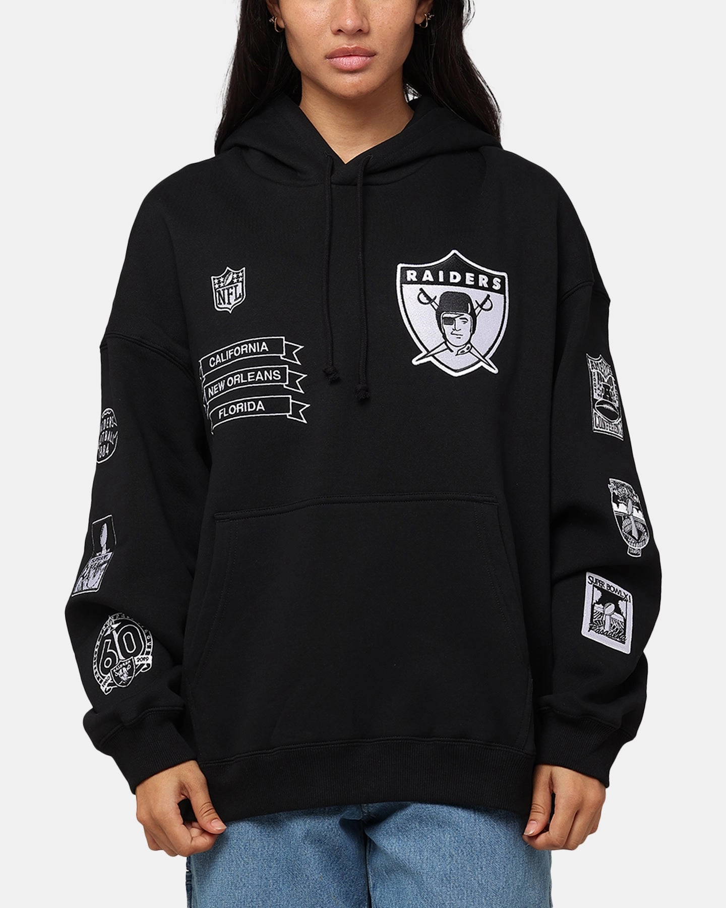 Mitchell & Ness Los Angeles Raiders History Hoodie Faded Black Age High-Tech Jacket