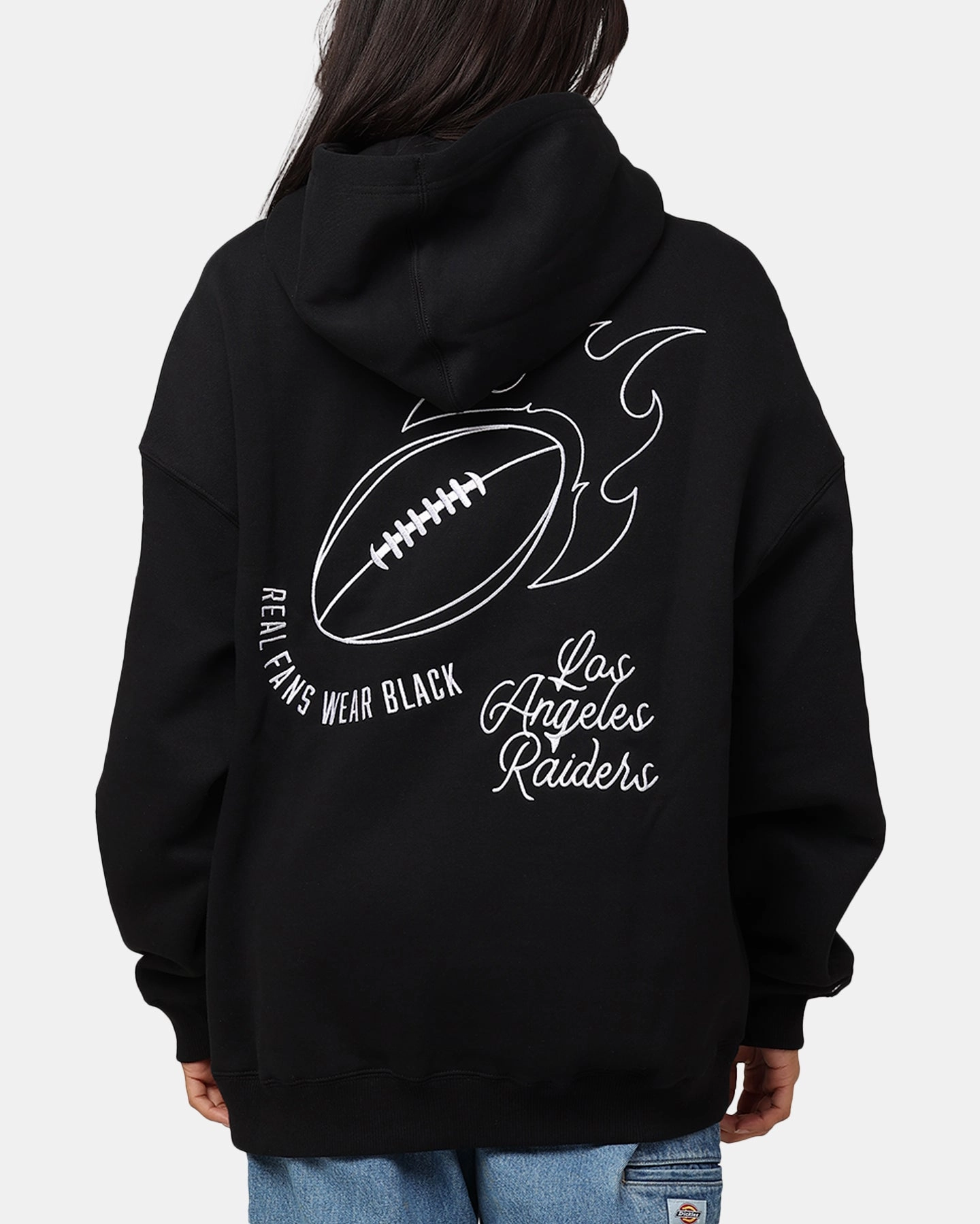Mitchell & Ness Los Angeles Raiders History Hoodie Faded Black suitable for autumn festivals All Weather Protection