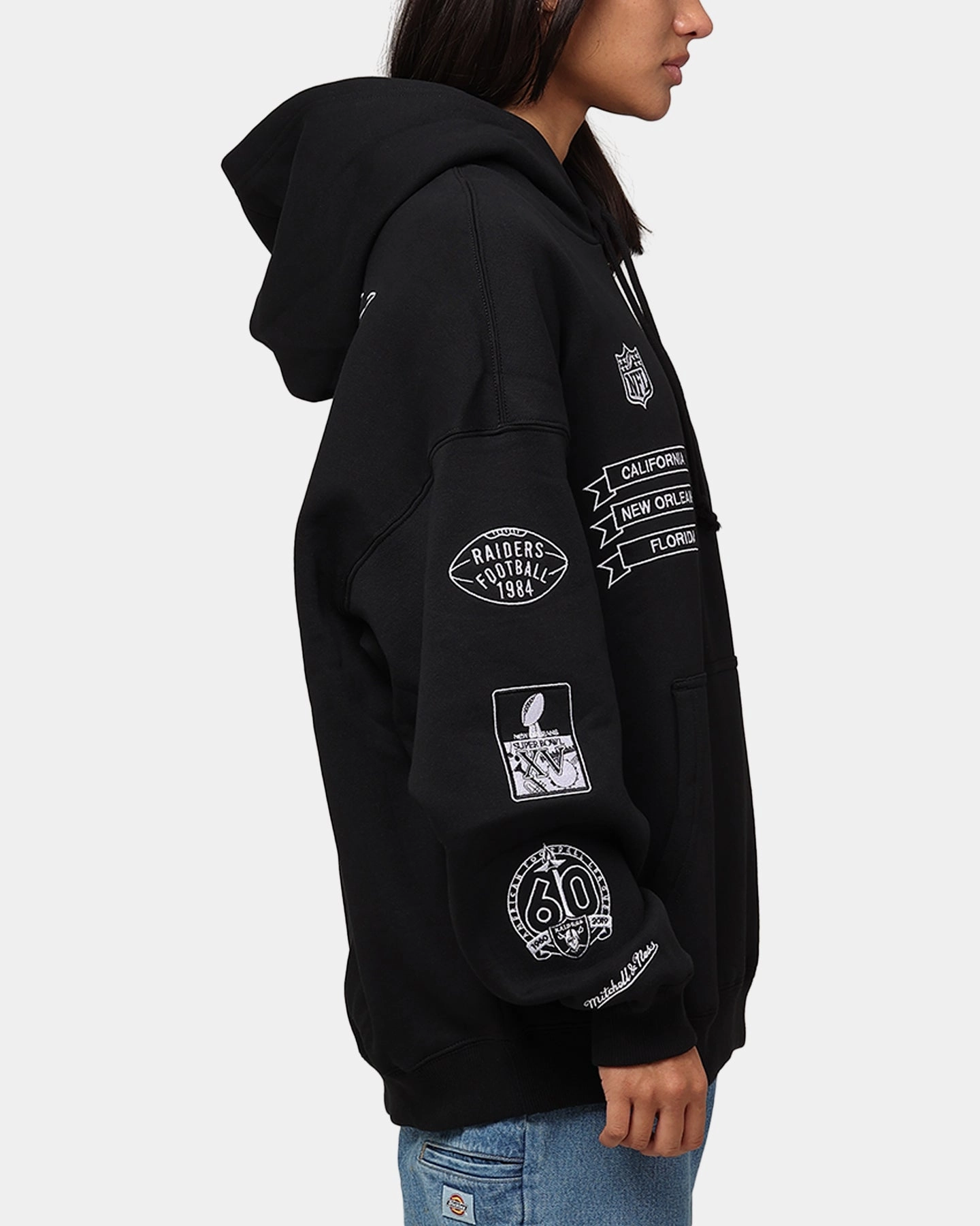 Tradition Mitchell & Ness Los Angeles Raiders History Hoodie Faded Black