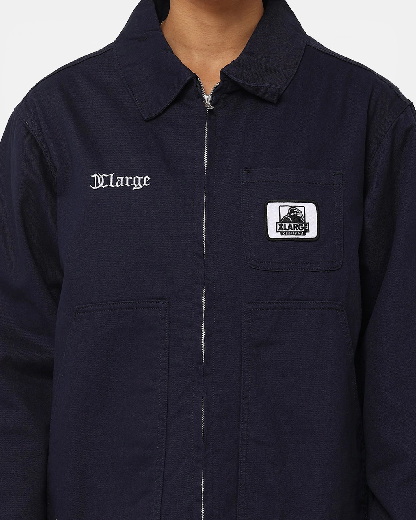 X-Large Patch Work Jacket Navy Fitted QuiltedPattern