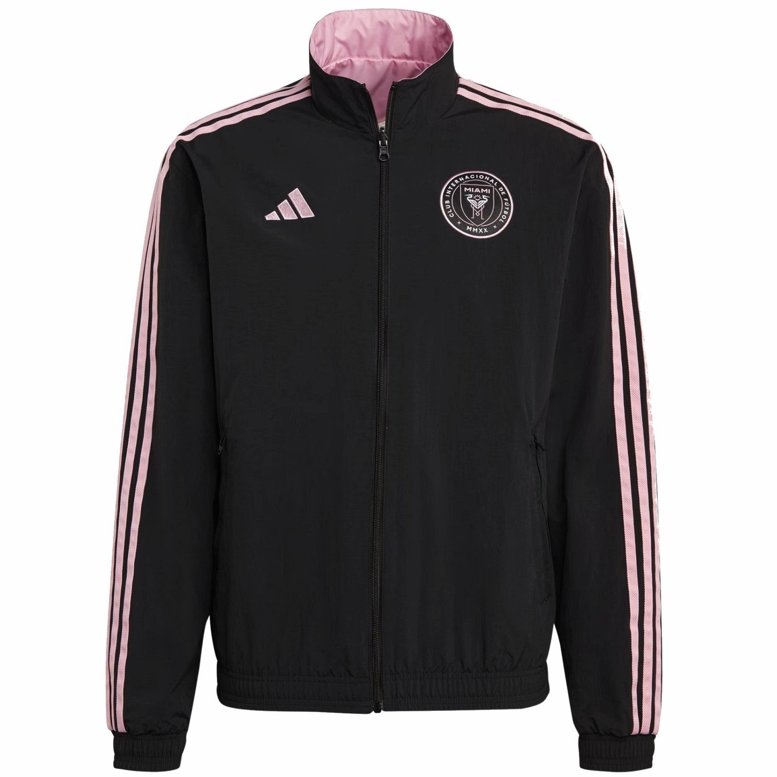 detail DurableStitching Inter Miami pre-match presentation Soccer jacket 2023 - Adidas