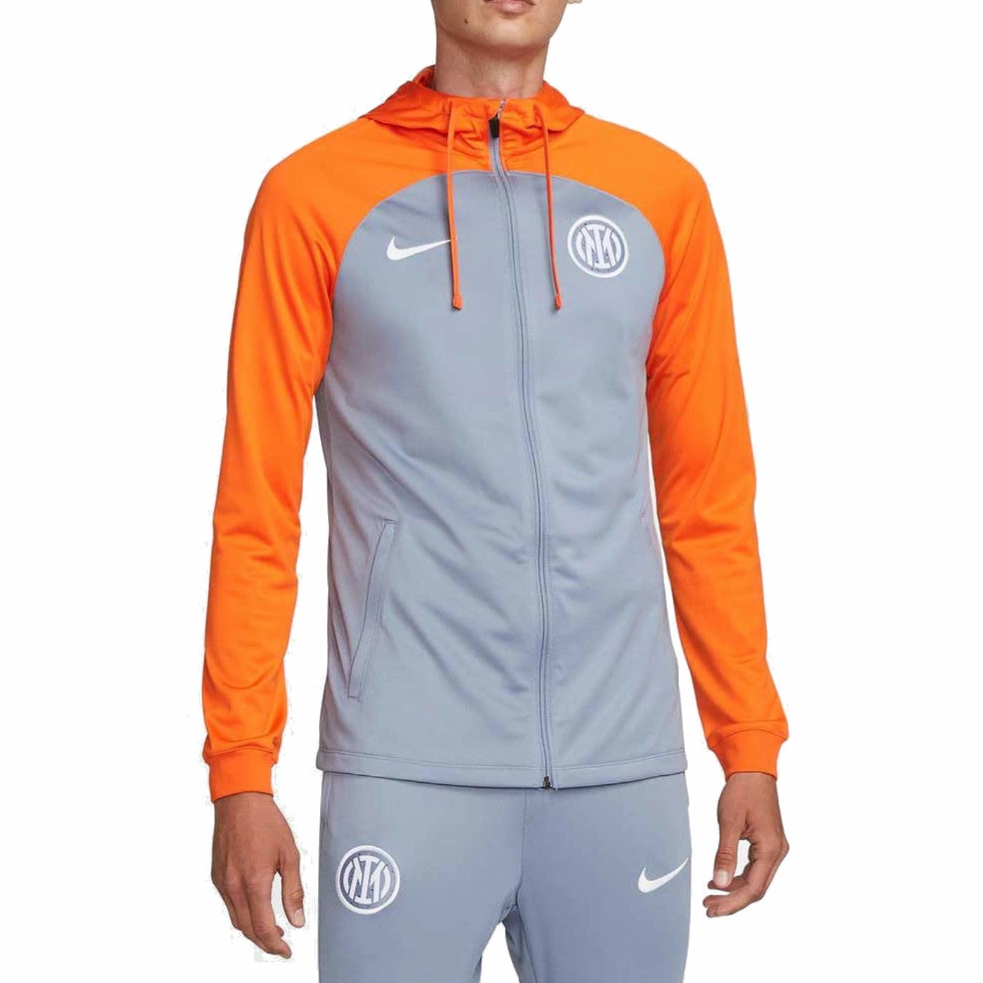 Inter Milan gray UCL hooded presentation tracksuit 2023/24 - Nike Odor-free LowFriction