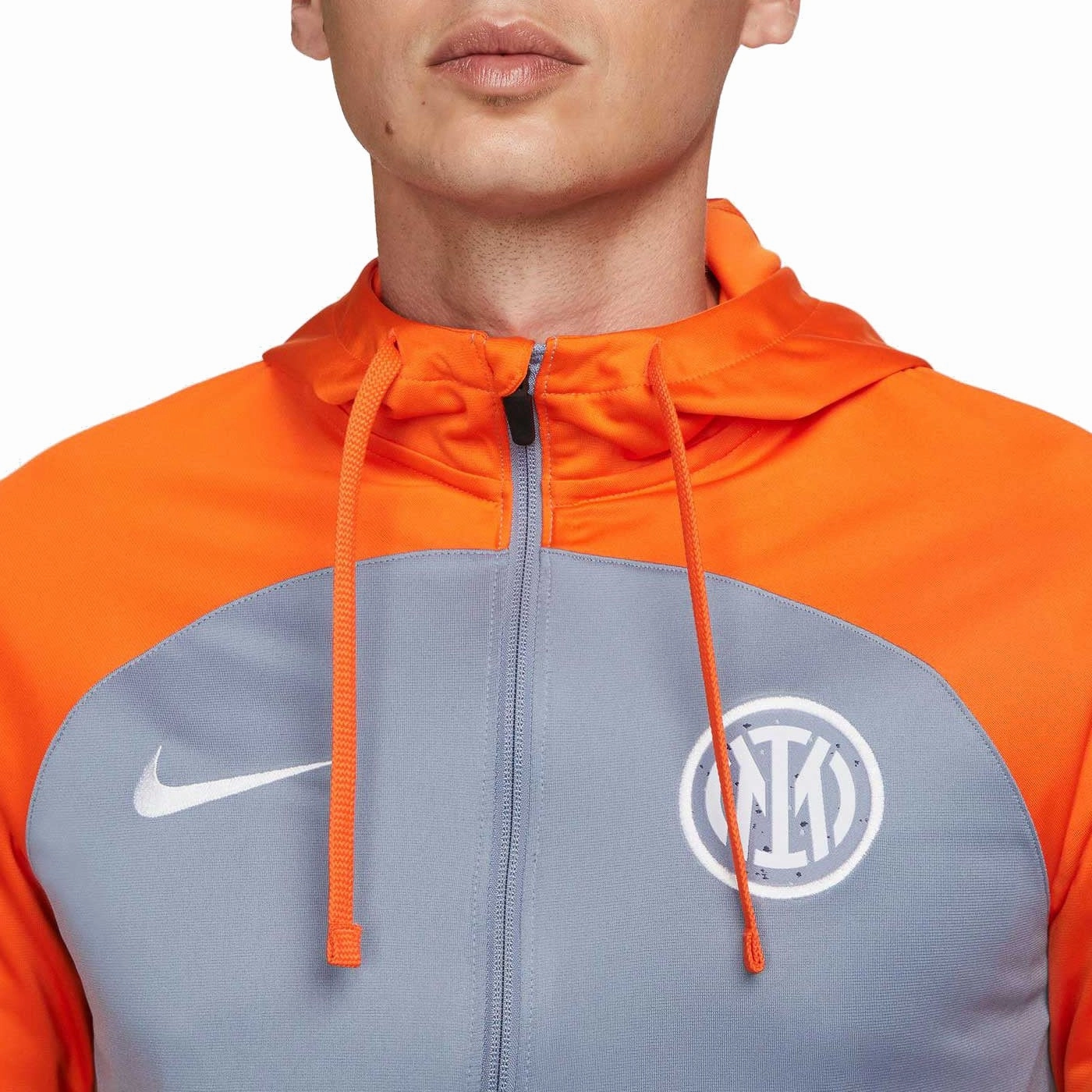 Eco-friendly Raglan Sleeve Design Inter Milan gray UCL hooded presentation tracksuit 2023/24 - Nike