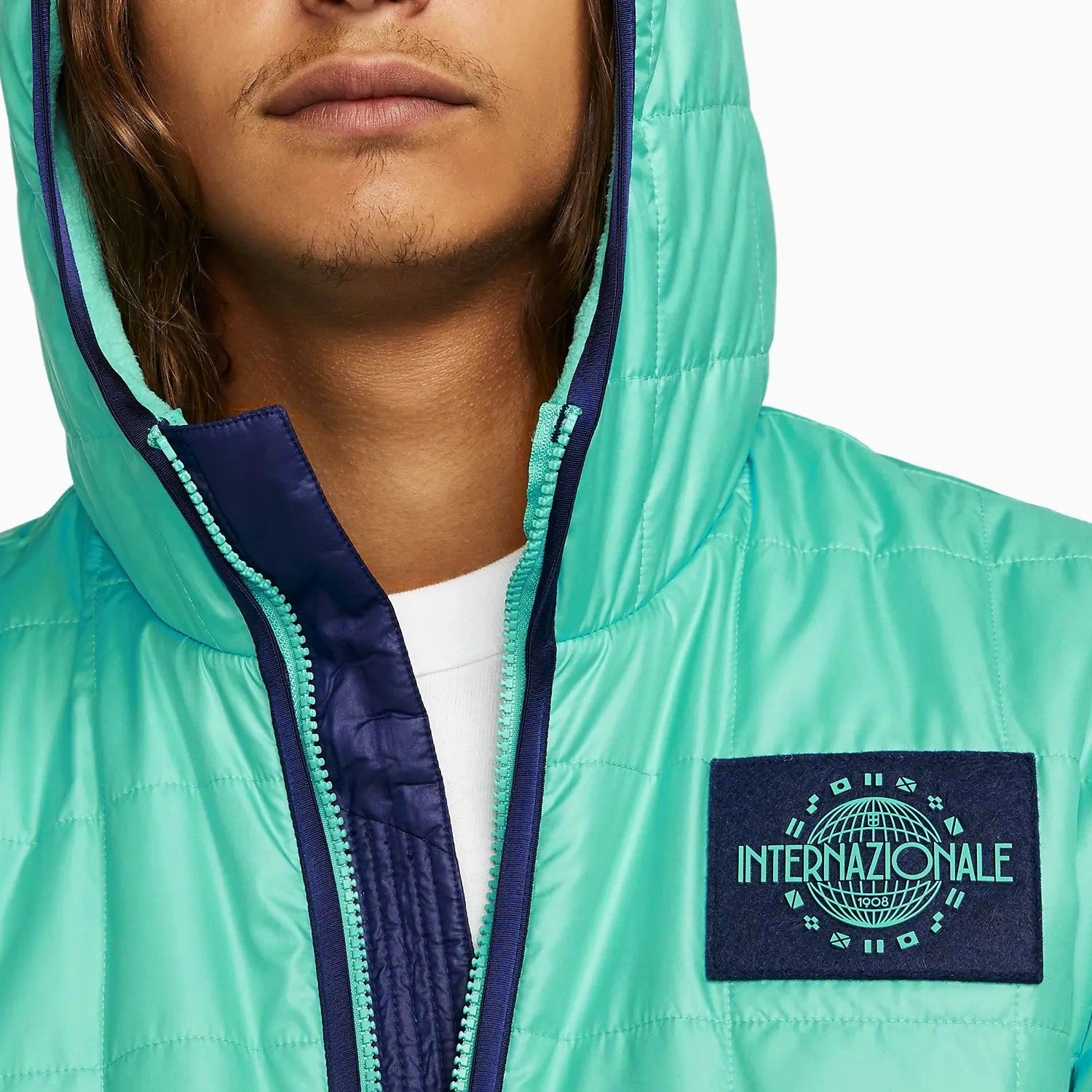 Inter Milan light blue presentation bomber jacket 2022/23 - Nike Button Tapered Silhouette