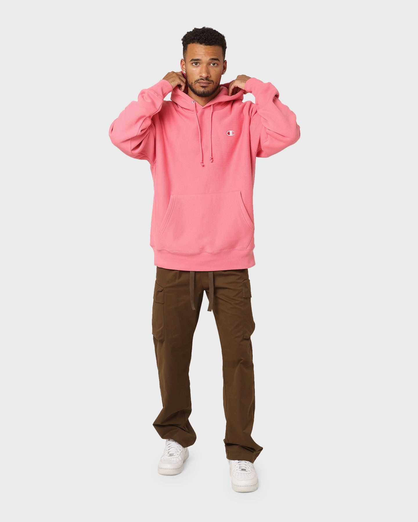 Reflective Trim Champion Reverse Weave Hood Tickled Rose