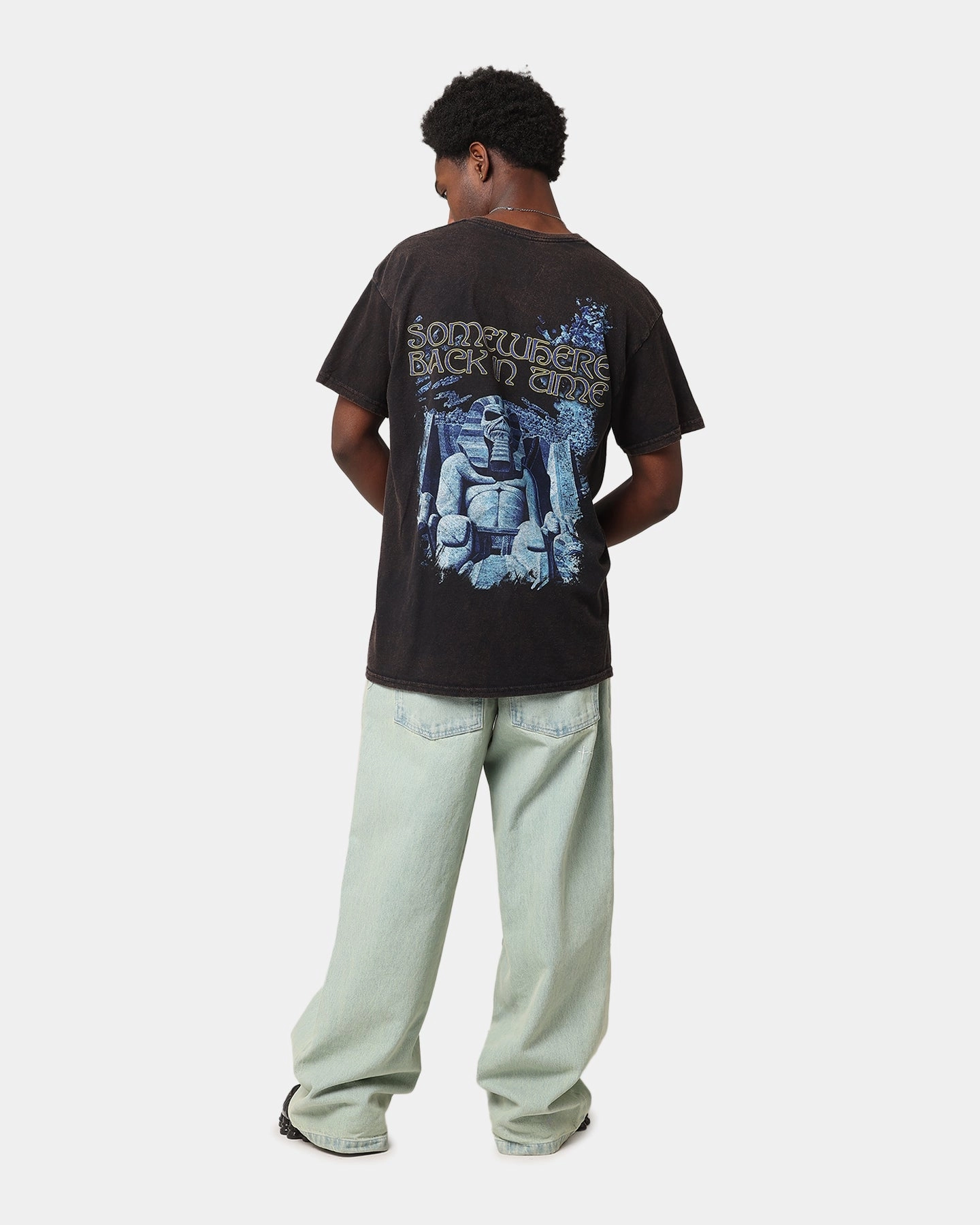 Breathable Wearable Essential Piece Iron Maiden Back In Time Vintage T-Shirt Black Vintage