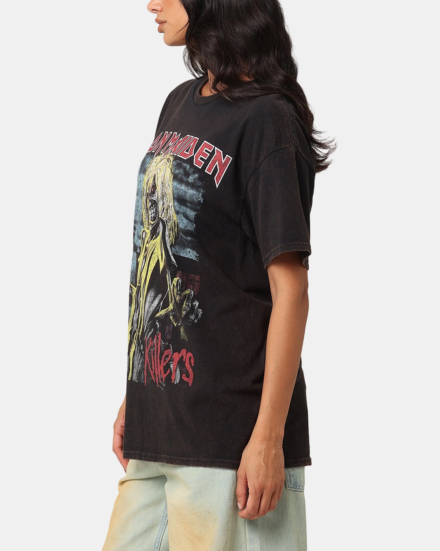 Durable Material Iron Maiden Killers Green T-Shirt Black Vintage