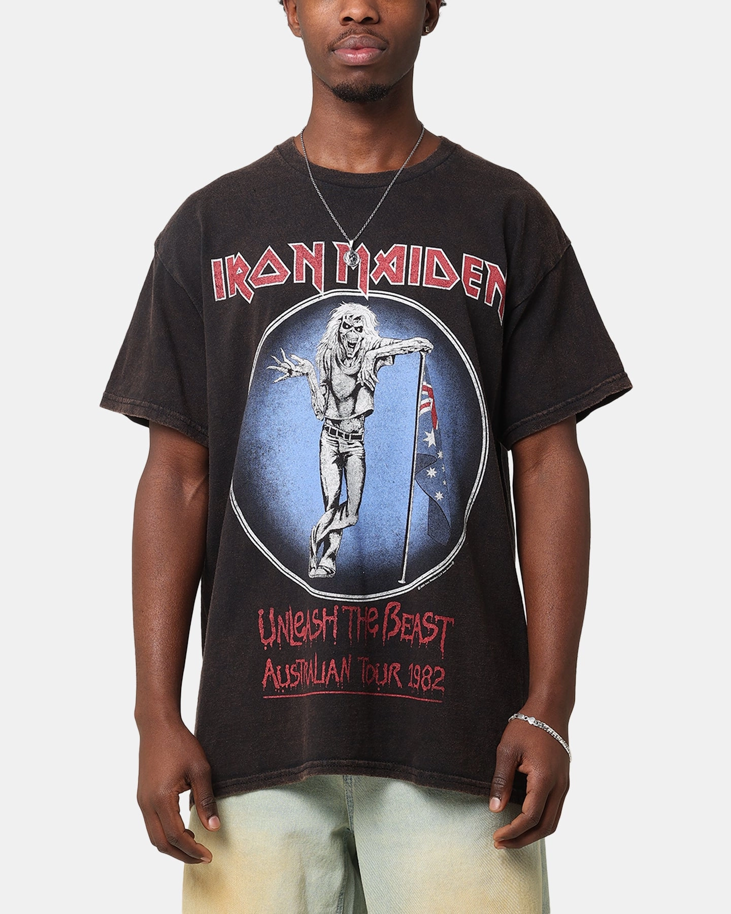 Iron Maiden Unleash Tour Vintage T-Shirt Black Vintage safe for skin Basic Wardrobe Piece