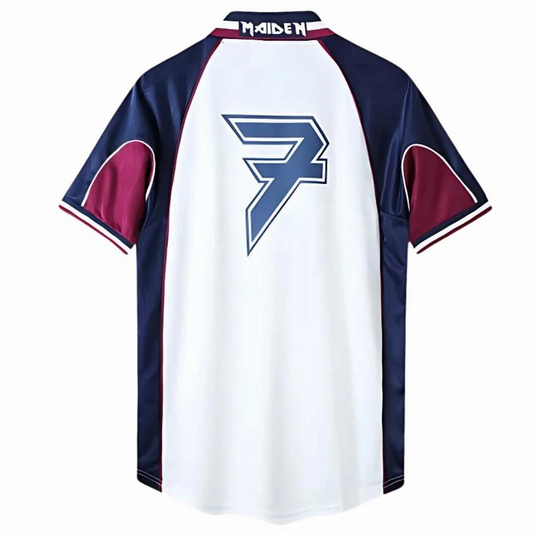 High Collar Design Lightweight Thermal Fabric Iron Maiden X West Ham 1999/2001 Away Shirt