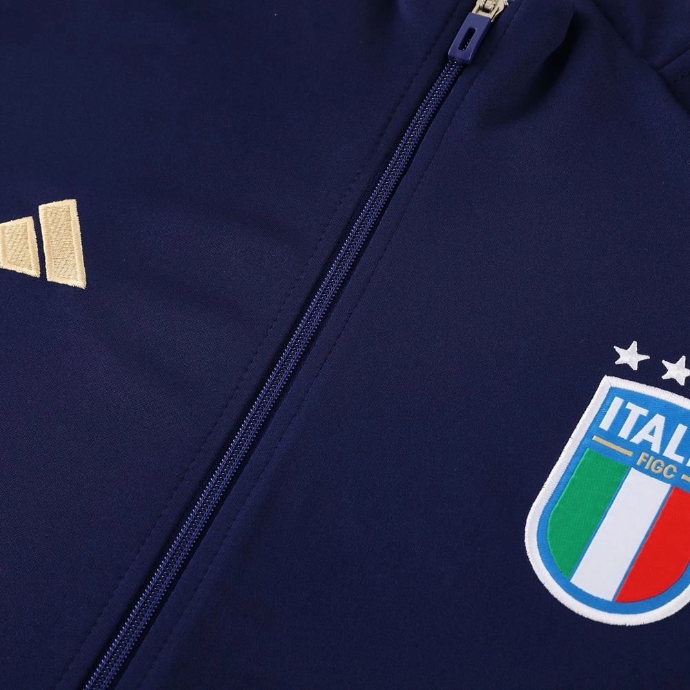 Italy FIGC Navy Full Zip Training Tracksuit 24/25 suitcase venue Taped Neckline