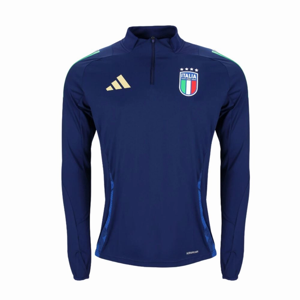 Italy FIGC Navy Quarter Zip Drill Tracksuit 24/25 print
