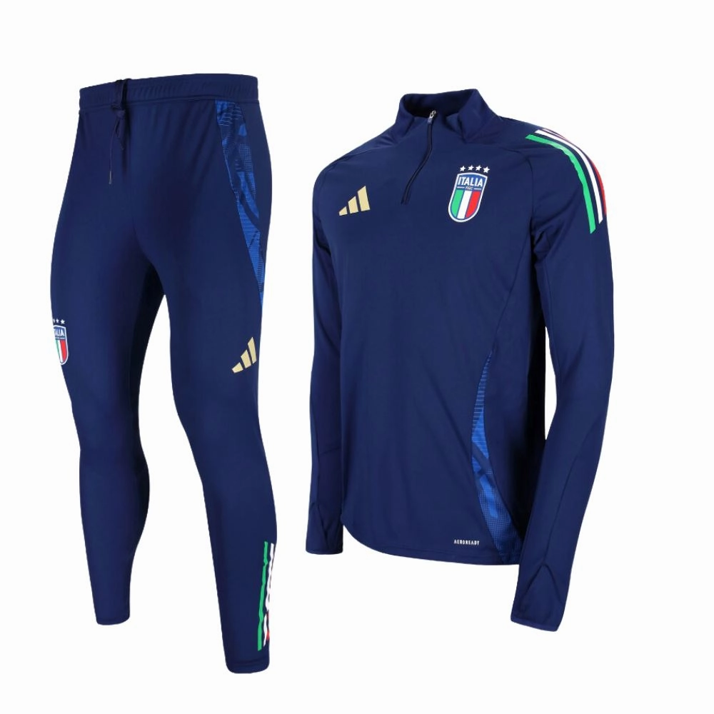 Italy FIGC Navy Quarter Zip Drill Tracksuit 24/25 performance venue