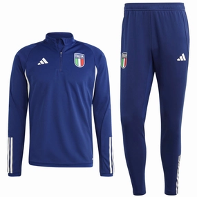 QuickRelease Fastening futuristic Italy training technical Soccer tracksuit 2023/24 navy - Adidas
