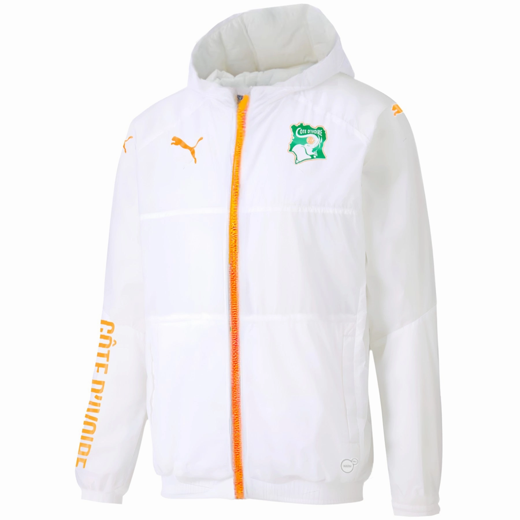 Gift Body Mapping Engineering Ivory Coast soccer white padded bench jacket 2016/18 - Puma