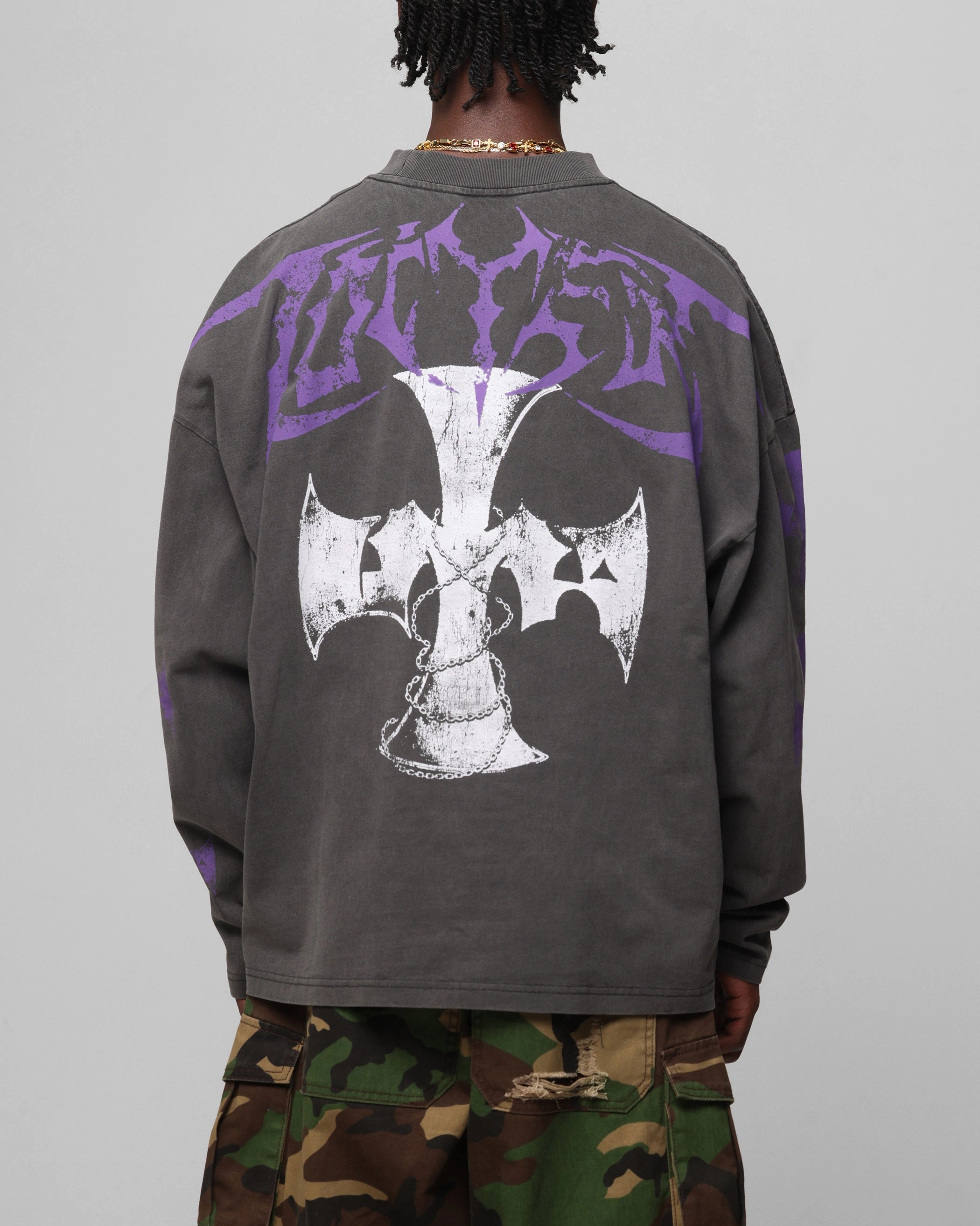 Loiter Angel Number Long Sleeve T-Shirt Charcoal quick dry Effortless Look