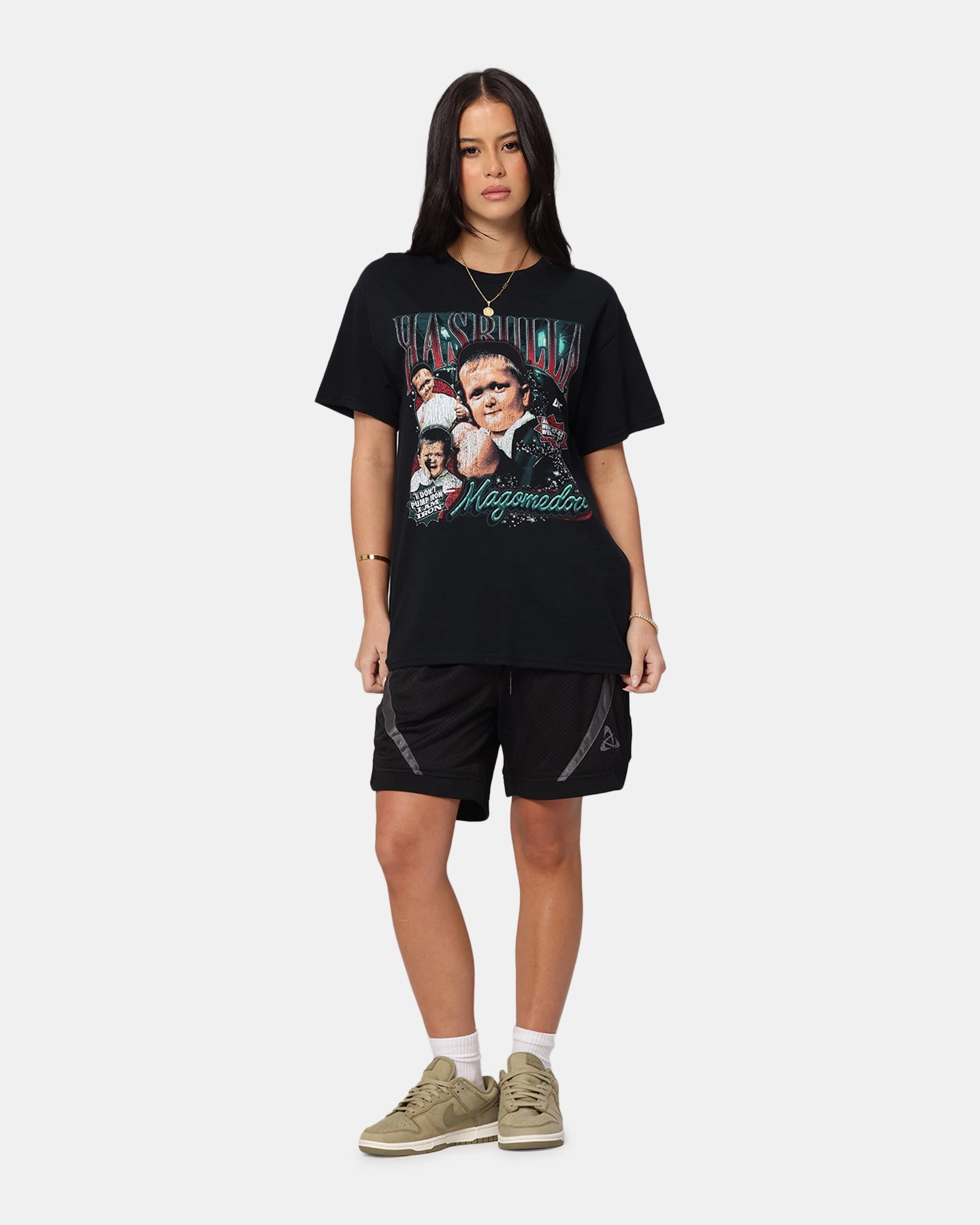 UFC By Goat Crew Hasbulla Vintage T-Shirt Black Temperature Regulating Easy Wear Look