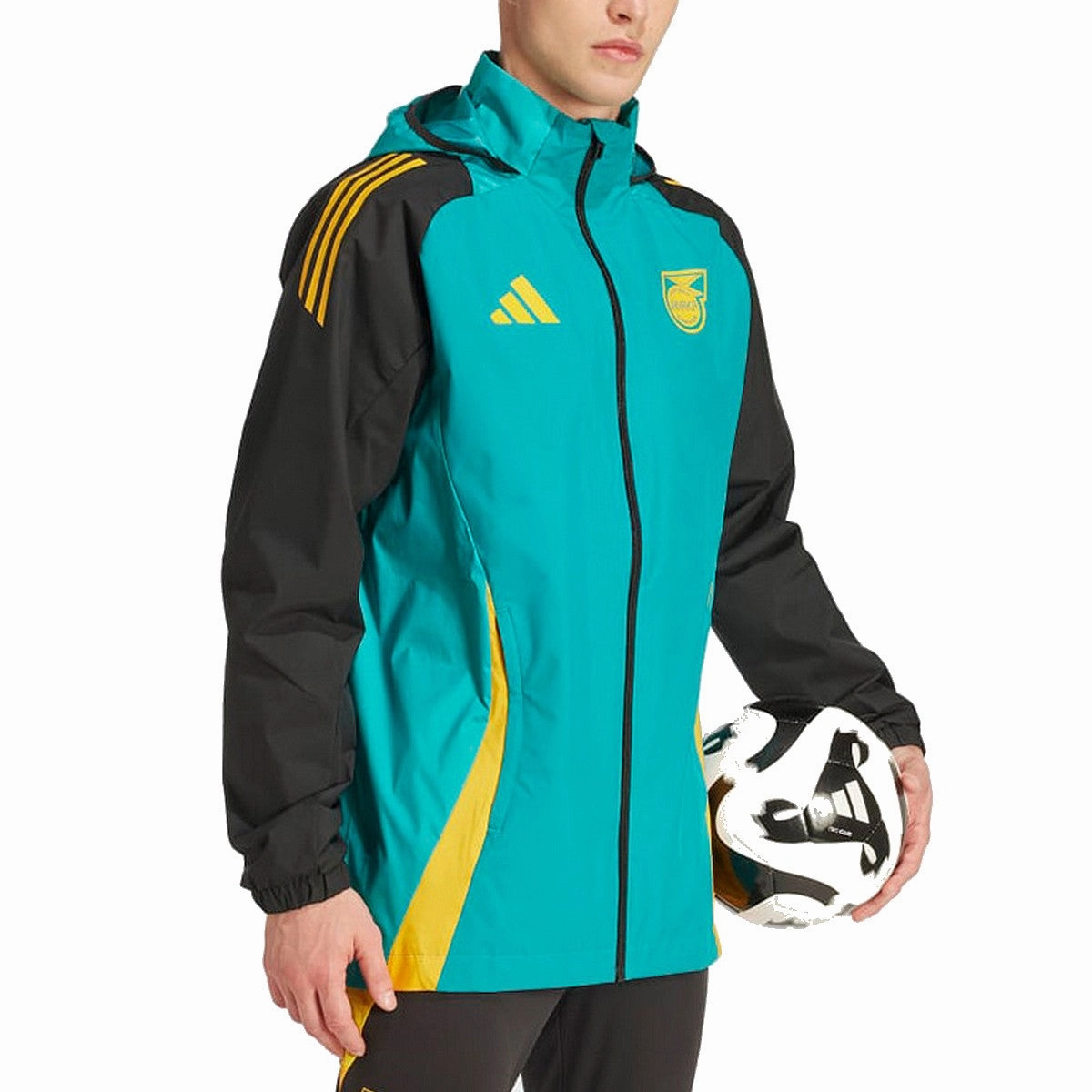 Jamaica soccer training rain jacket 2024/25 - Adidas Quick Recovery Reflective Safety Details